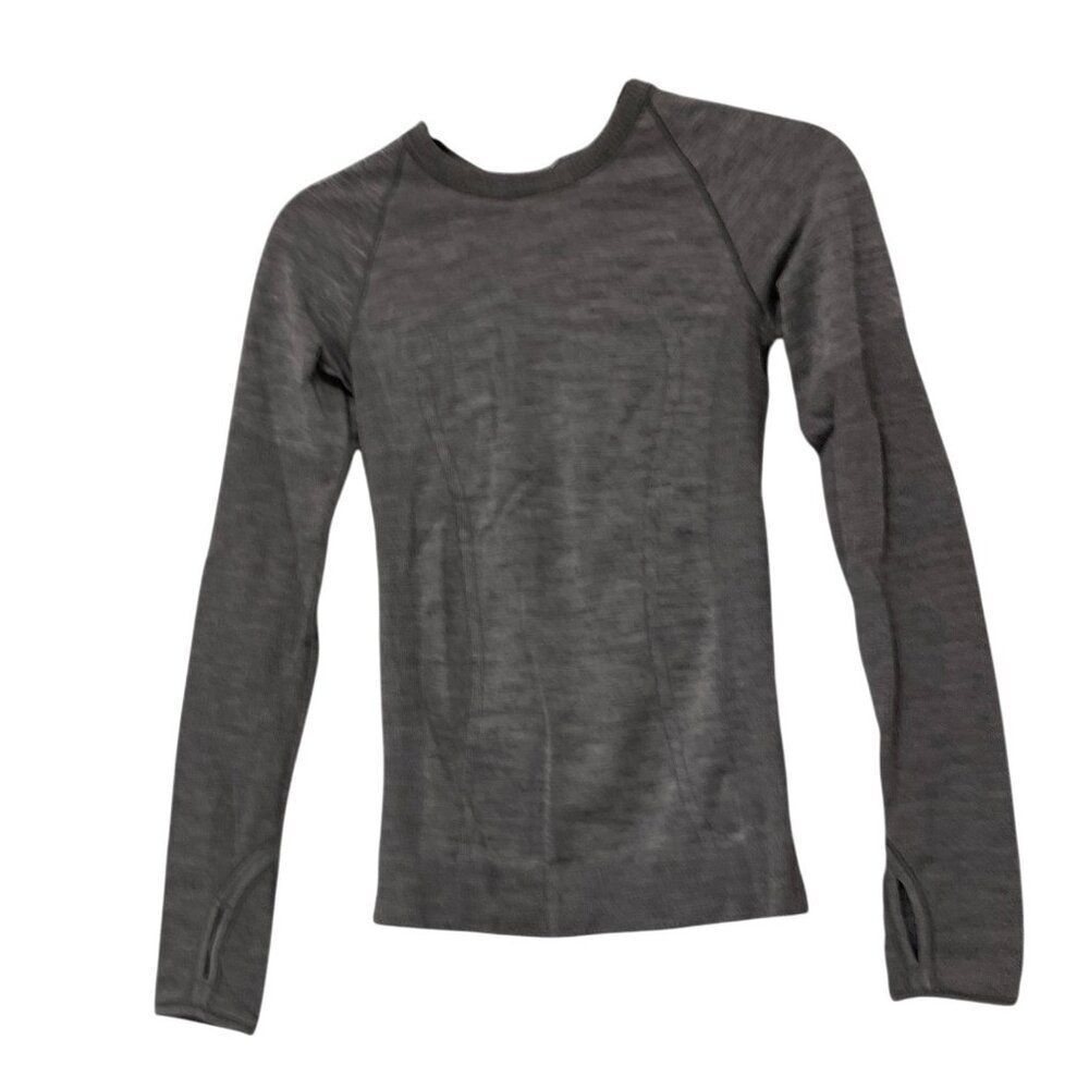 Lululemon Swiftly Tech Top Shirt S Gray Heather Round Neck Long Sleeve Pullover